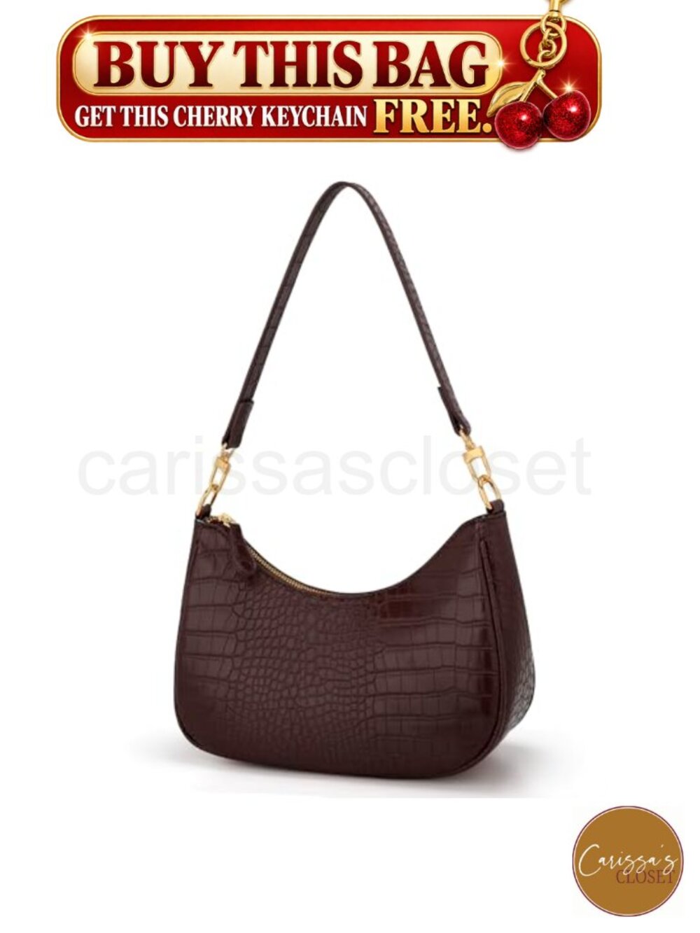 ✨ Hobo Shoulder Bag PU Leather Gold Chain Strap Cute Purse Crossbody Clutch
